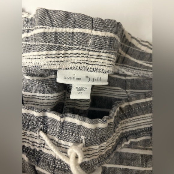 J. Jill Love Linen Gray White Striped Shorts Women’s XL Drawstring Pockets - Picture 7 of 7